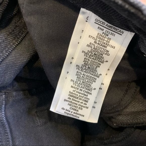 NWT Good American Good Curve High Waist Skinny Raw Edge Black/Gray Jean 0/25 - Picture 9 of 10